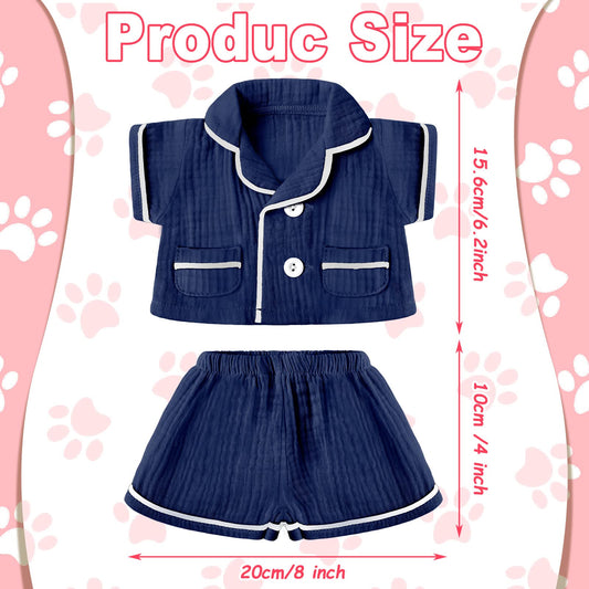 Hungdao blue bear pajamas for 14-18 inch plush bears with easy button openings