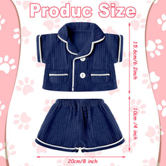 Hungdao blue bear pajamas for 14-18 inch plush bears with easy button openings