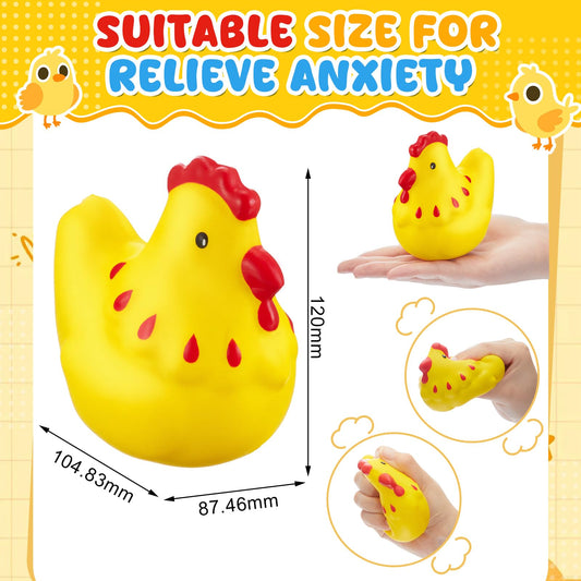 Hungdao chicken stress ball yellow soft foam, soothing tactile play for focus