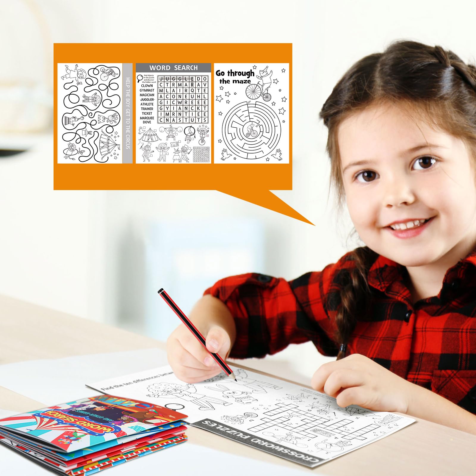 Hungdao circus mini activity book clown characters spark imaginative play and storytelling.