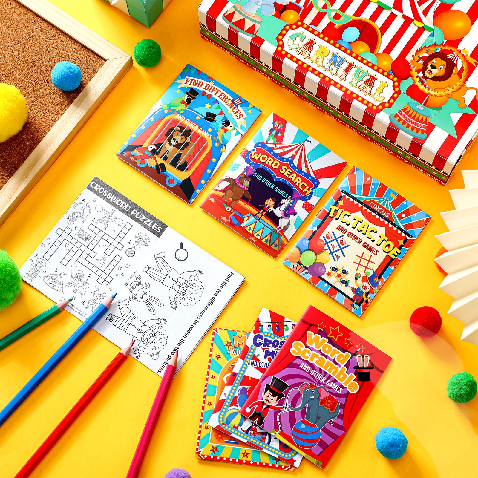 Hungdao circus mini activity book coloring pages encourage creativity and fine motor practice.