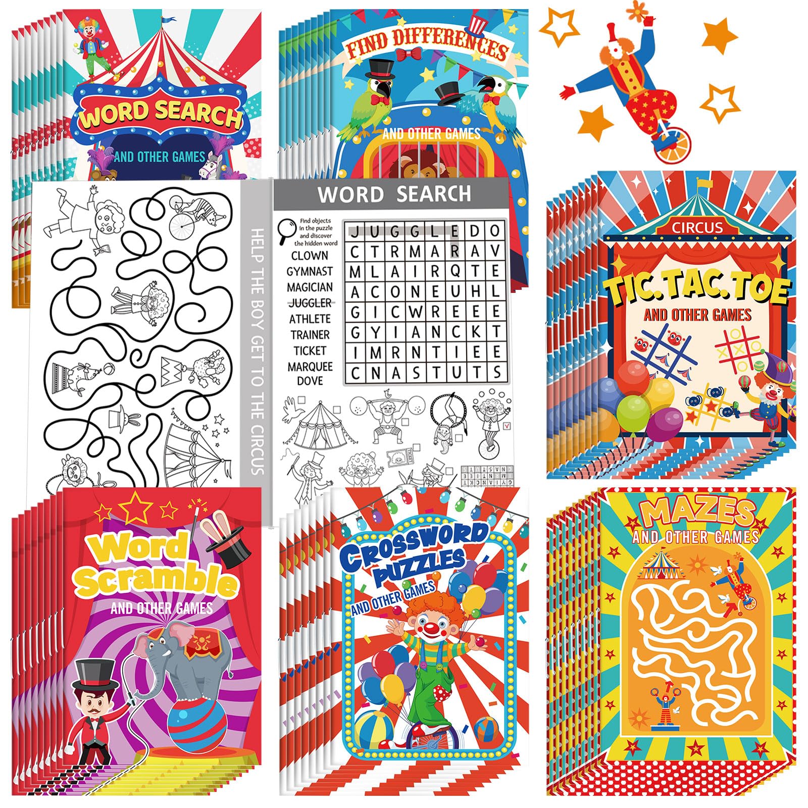 Hungdao circus mini activity book maze page for focused travel fun.