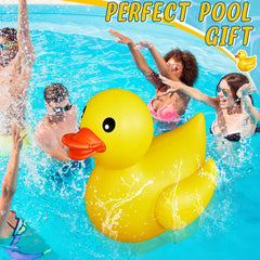 Hungdao giant duck floats at pool party and beach events.