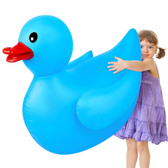 Hungdao giant 4ft inflatable duck as a dramatic pool centerpiece.