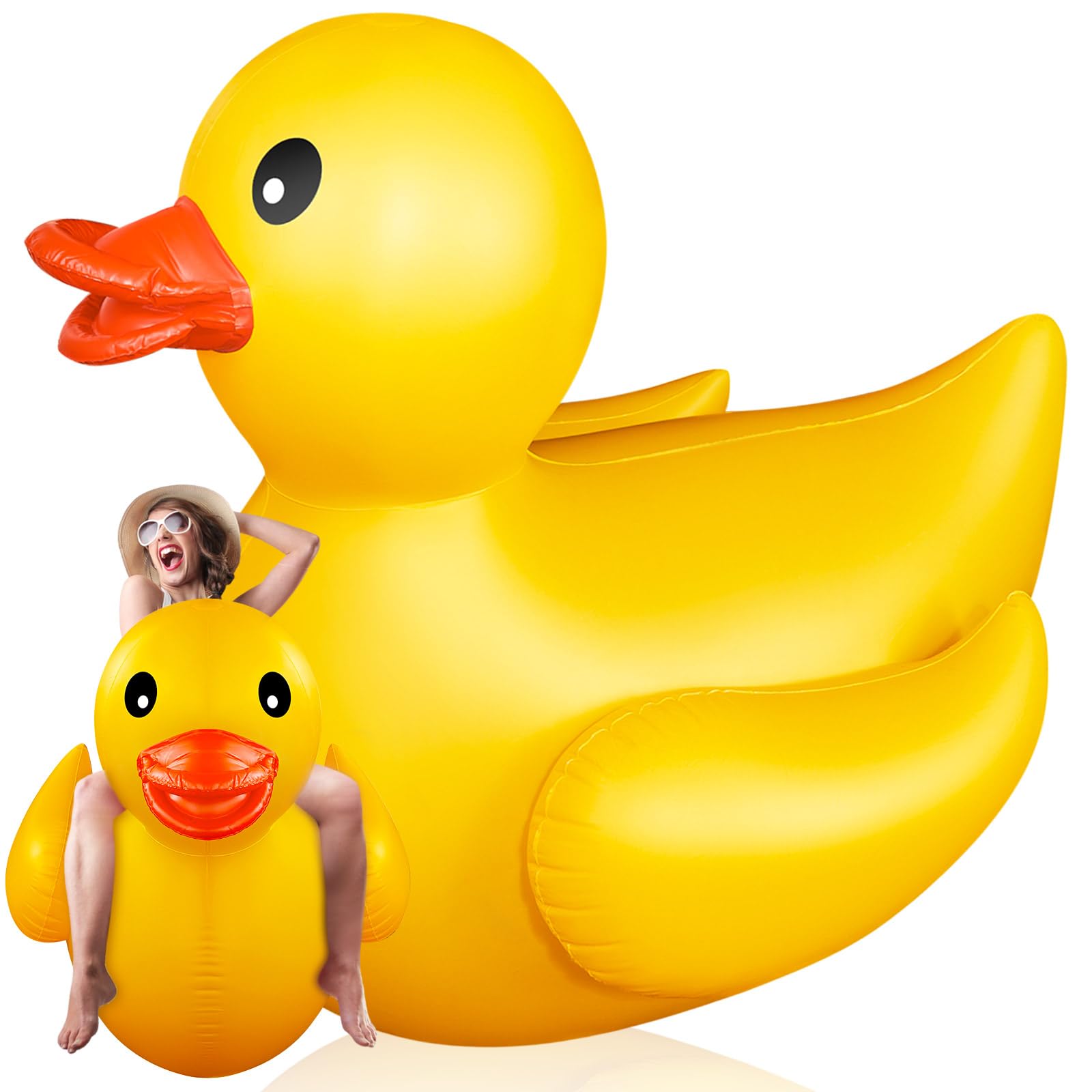 Hungdao giant inflatable duck in full size floats boldly for pool decor