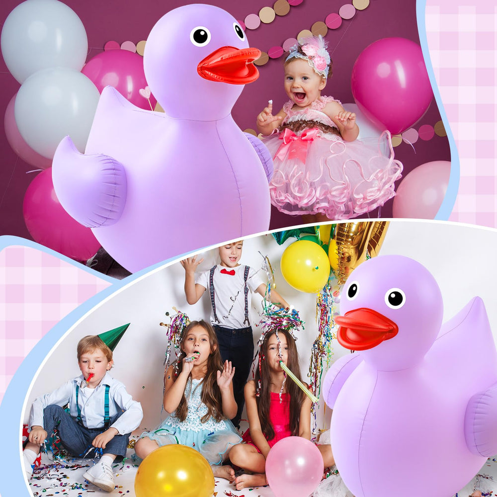 Hungdao inflatable duck in pool ready for beach and summer events.
