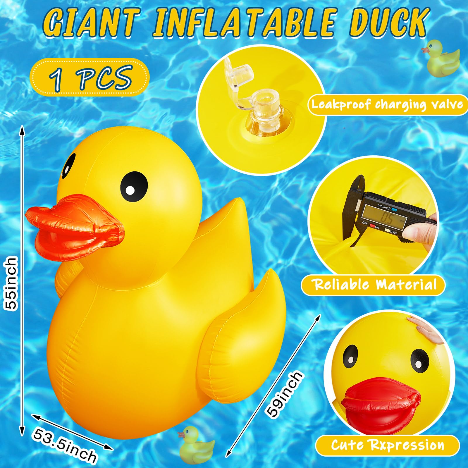 Hungdao giant inflatable duck features bright yellow color for lively parties