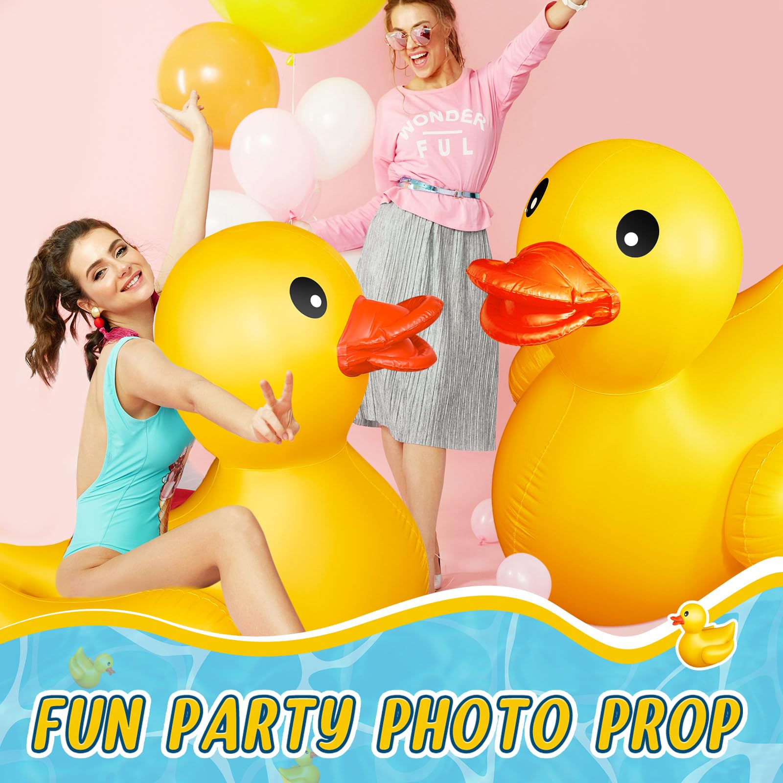 Hungdao inflatable duck deflates flat for compact storage after use