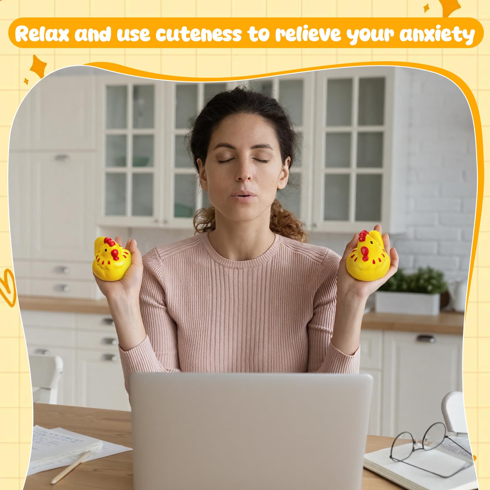 Hungdao two-chicken stress toy set, handy mood release for travel