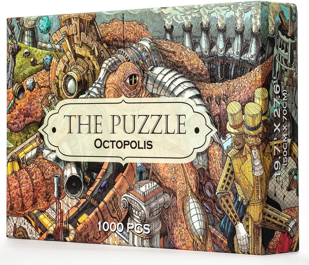 HUNGRY MINDS Octopolis 1000-piece puzzle with an intricate octopus scene for a challenge