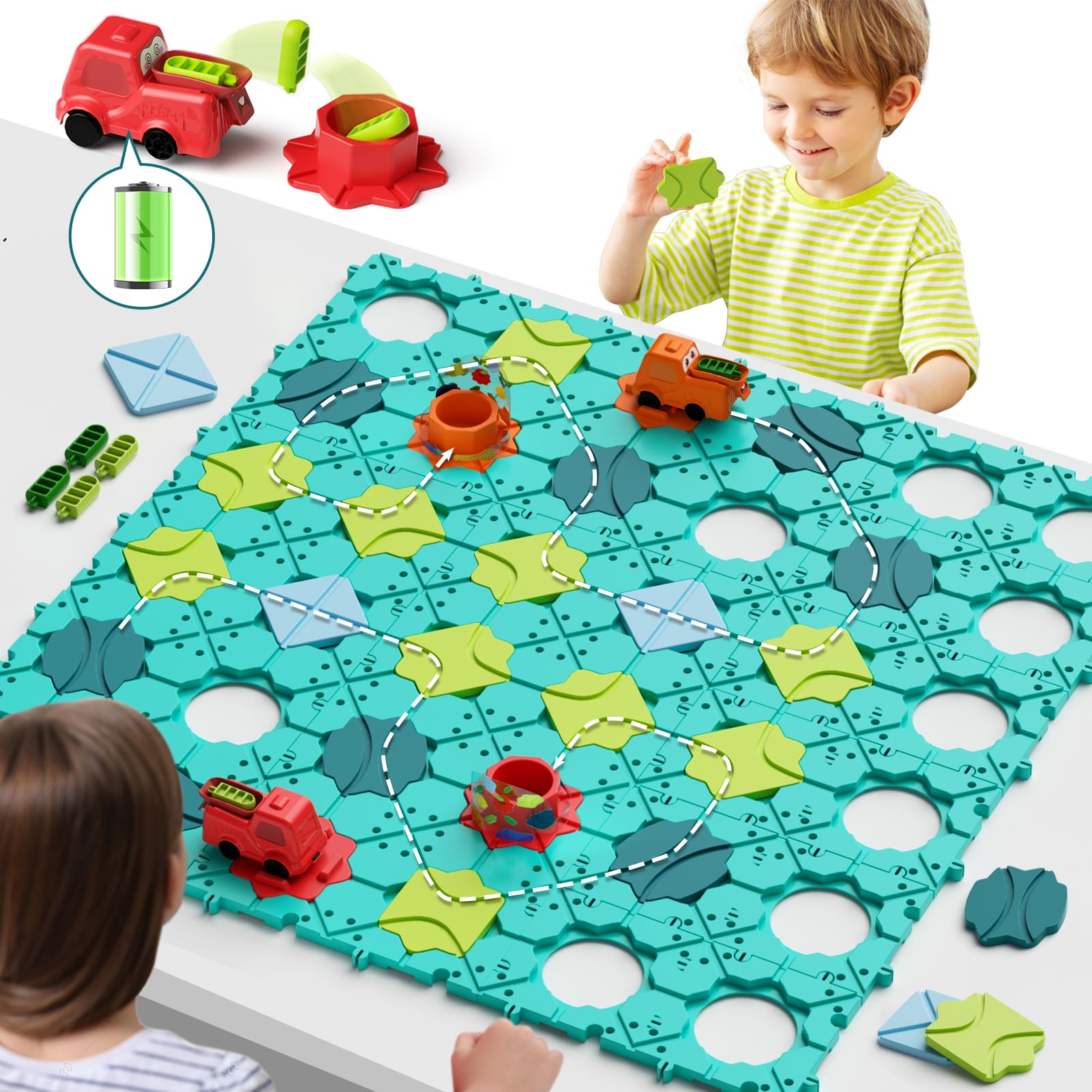 Hunloot Logic Road Builder boards assembly for versatile, creative track design