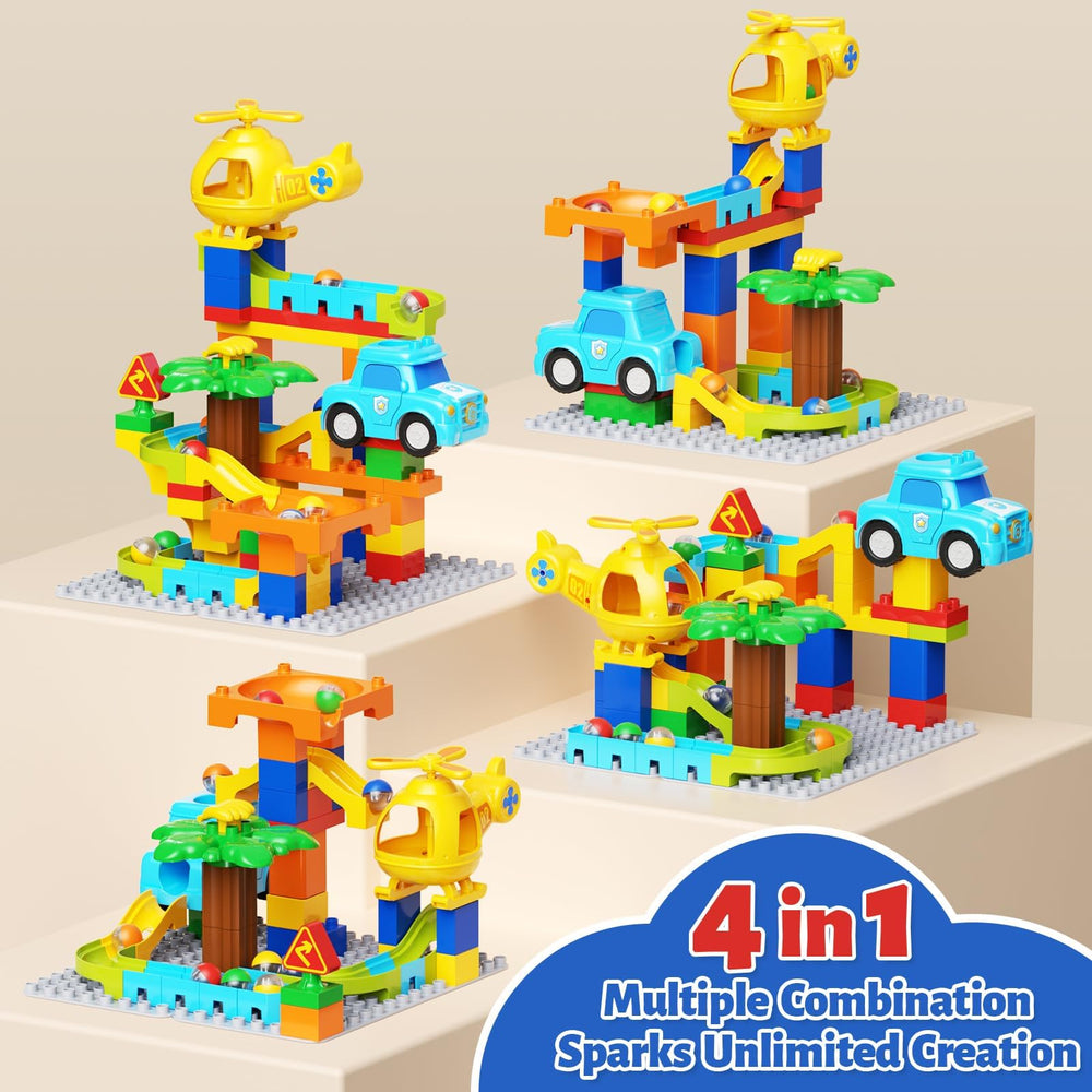 Hunloot Marble Runs large blocks compatibility enables expanded setups with other brands