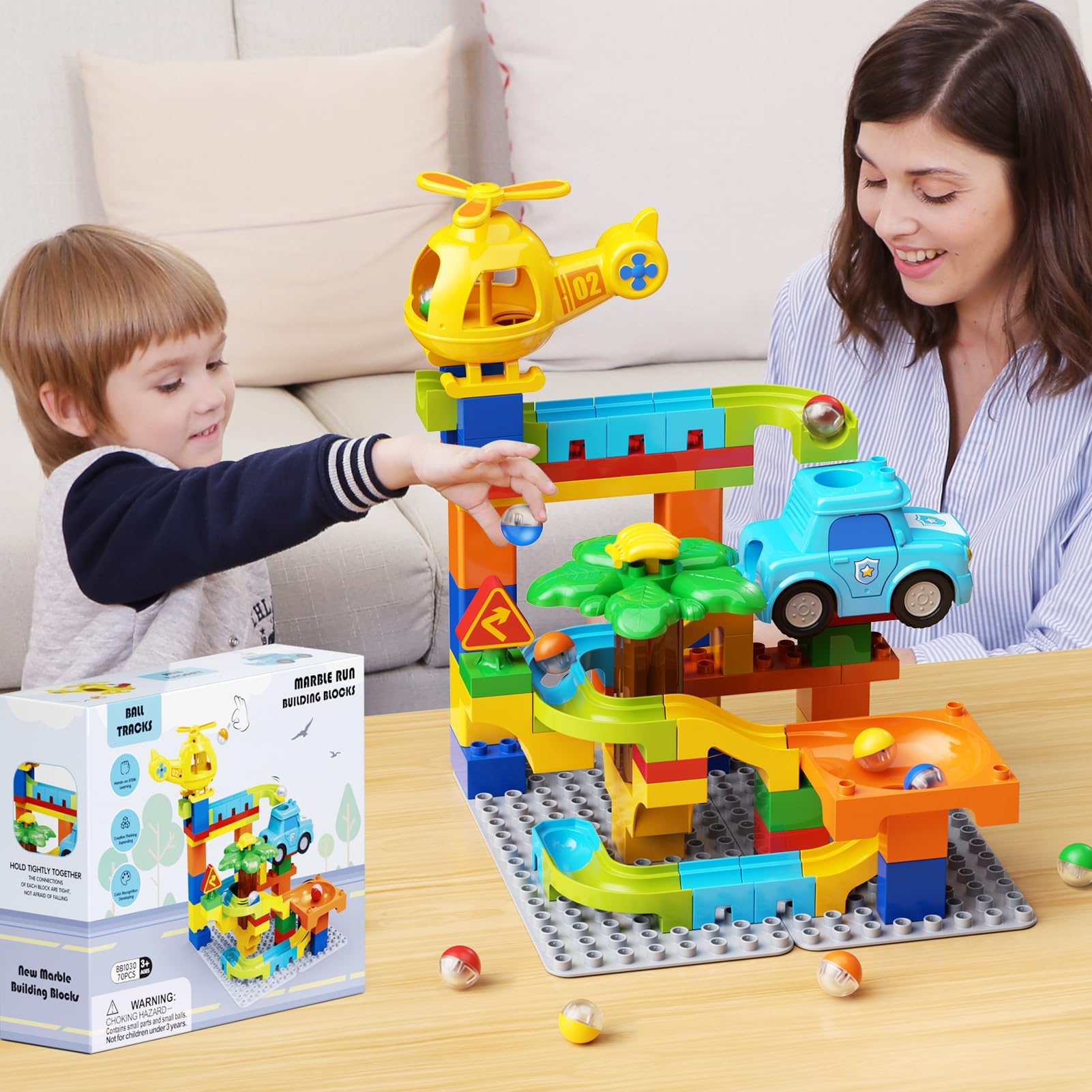 Hunloot Marble Runs support parent-child teamwork and learning through play