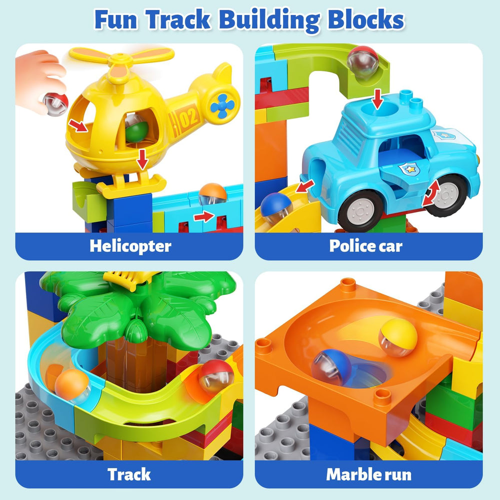 Hunloot Police car doors open as marbles pass for interactive play