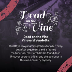 Hunt A Killer Dead on The Vine crime scene photos set the mood of suspense.