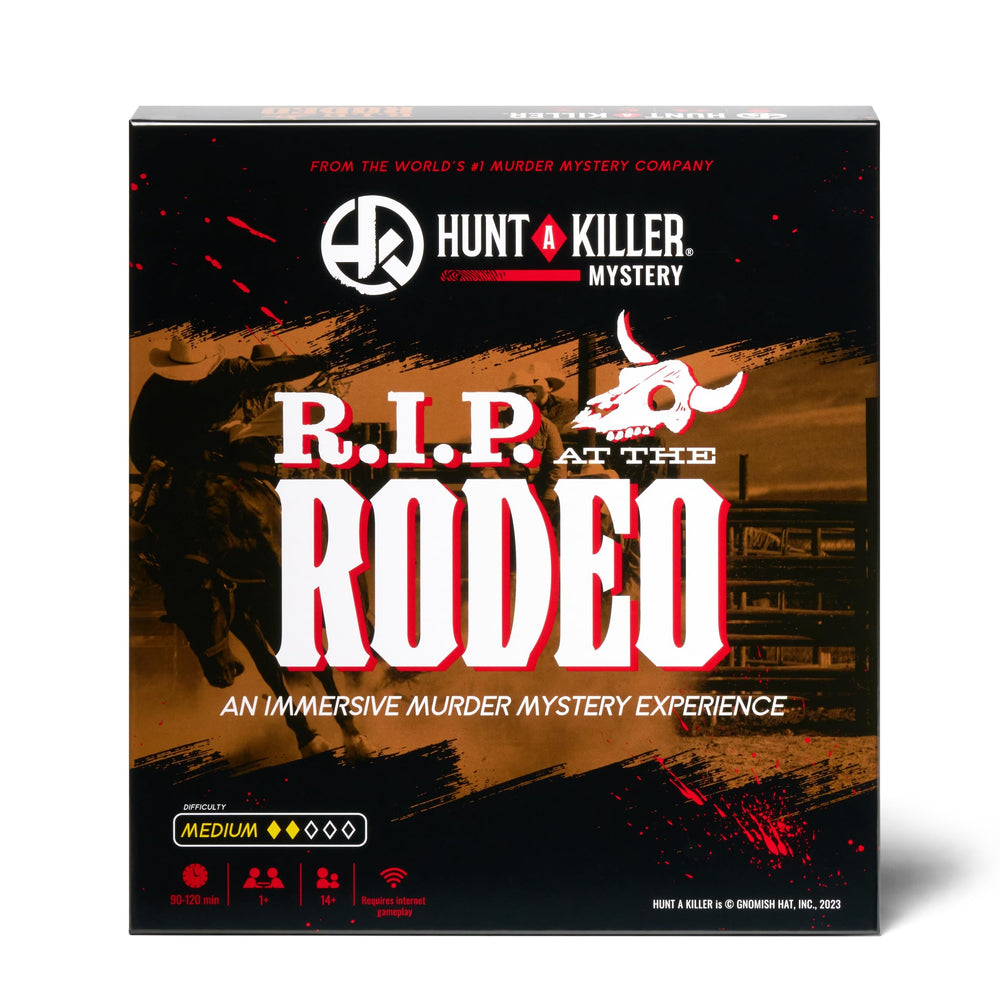 Hunt A Killer R.I.P at The Rodeo box cover; immersive mystery for solo or group play.