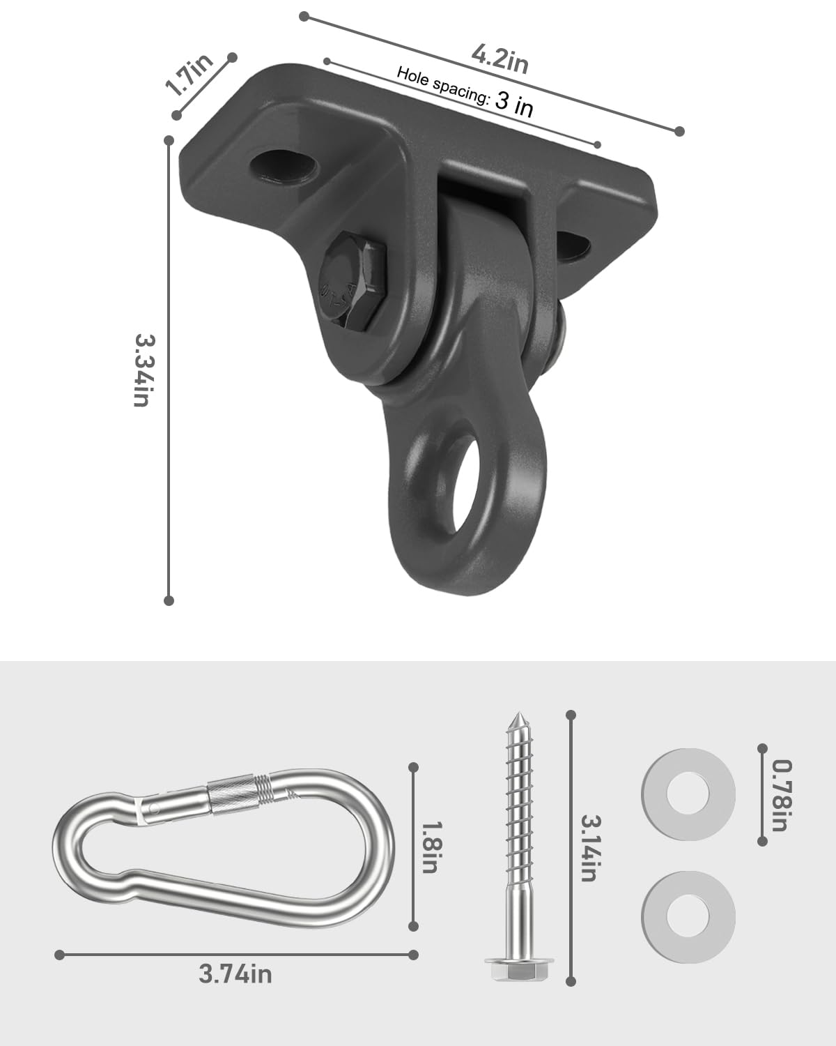 HUPBIPY double-bearing swivel enables smooth, silent rotation