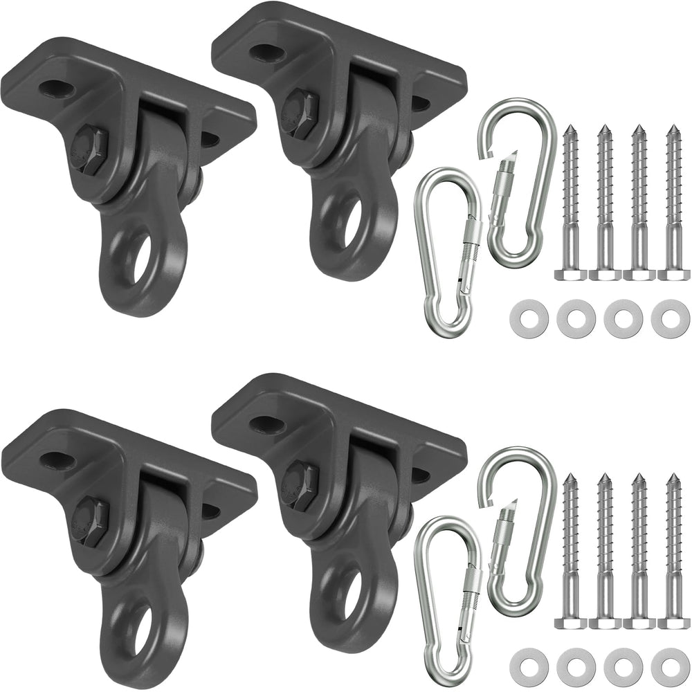 HUPBIPY heavy‑duty porch swing hangers in black with anti‑rust coating for outdoor stability.