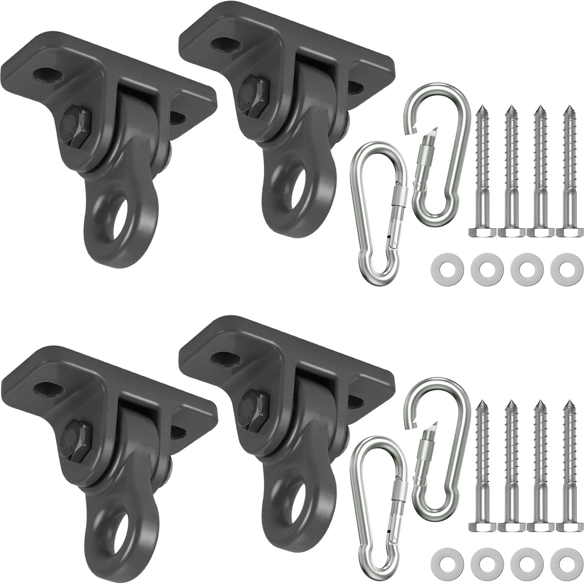 HUPBIPY heavy‑duty porch swing hangers in black with anti‑rust coating for outdoor stability.