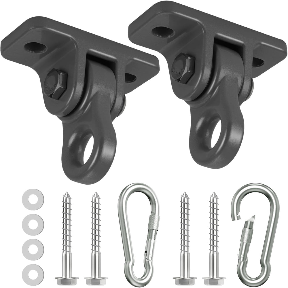 HUPBIPY heavy-duty porch swing hangers kit 2-pack in black for outdoor wooden setups