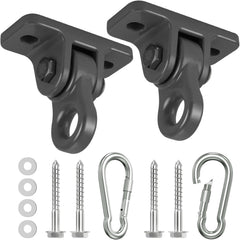 HUPBIPY heavy-duty porch swing hangers kit 2-pack in black for outdoor wooden setups
