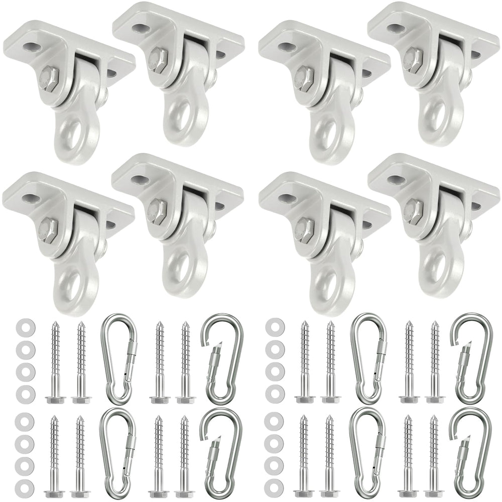 HUPBIPY heavy-duty porch swing hangers close-up shows robust aluminum construction for outdoor use.