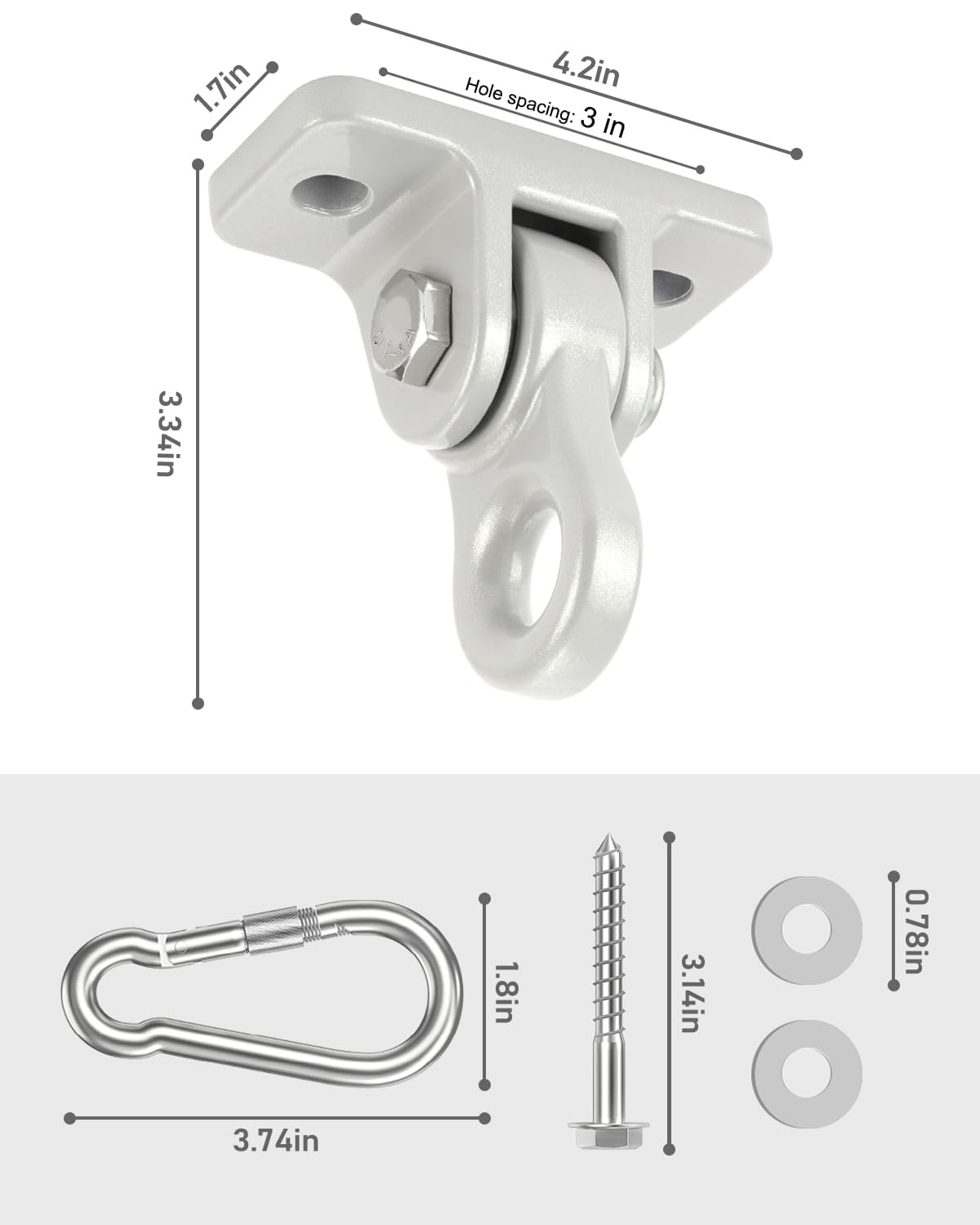 HUPBIPY one-piece design with double bearings ensures smooth swiveling.