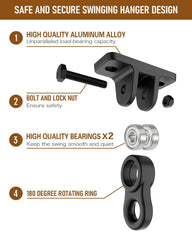 HUPBIPY swing hangers with screws and fixing ring enable secure ceiling mounting