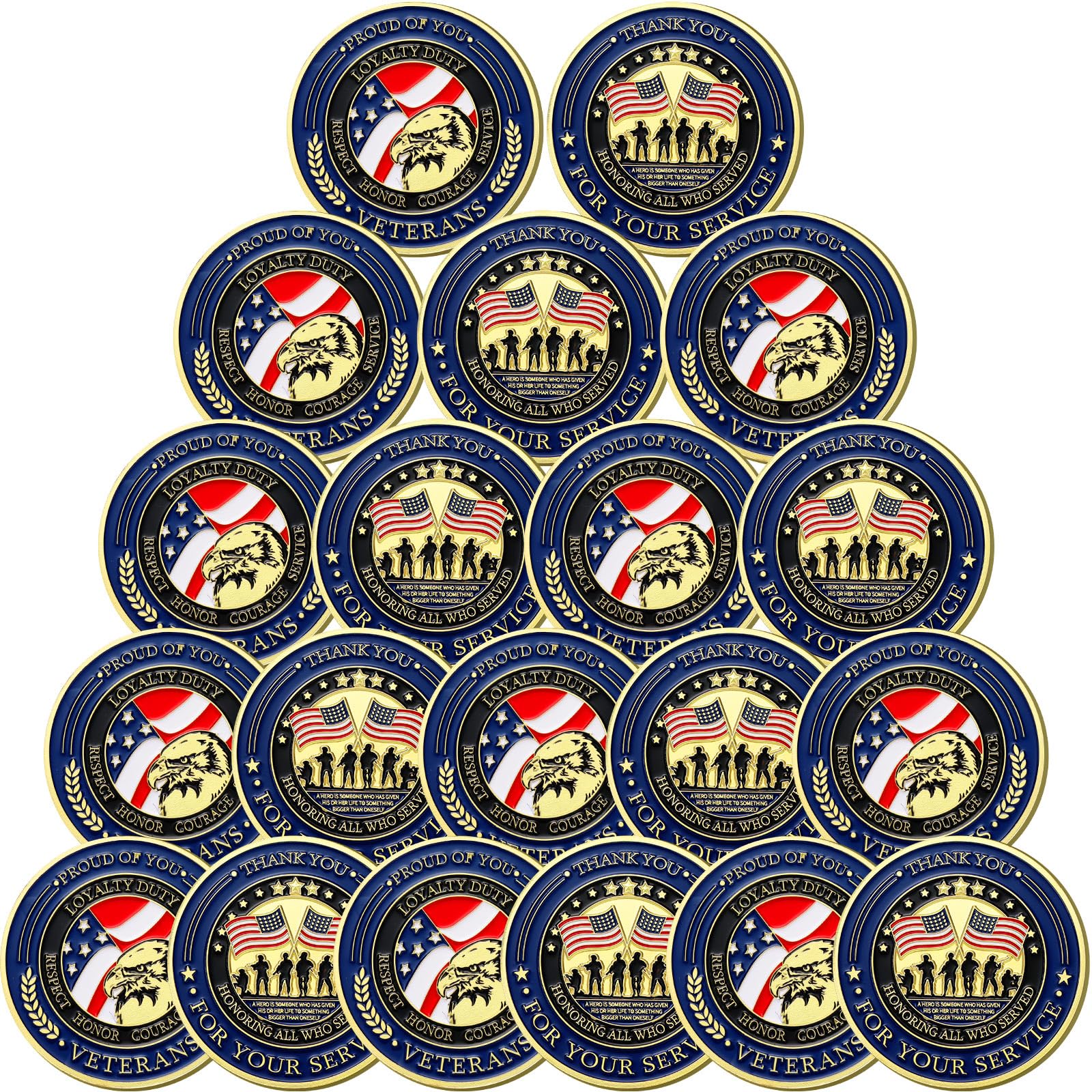 Huquary military challenge coin front design with patriotic imagery for gifting