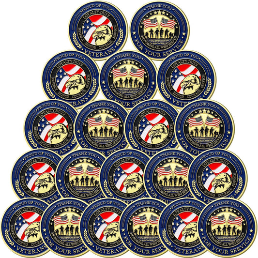 Huquary military challenge coin front design with patriotic imagery for gifting