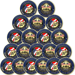Huquary military challenge coin front design with patriotic imagery for gifting