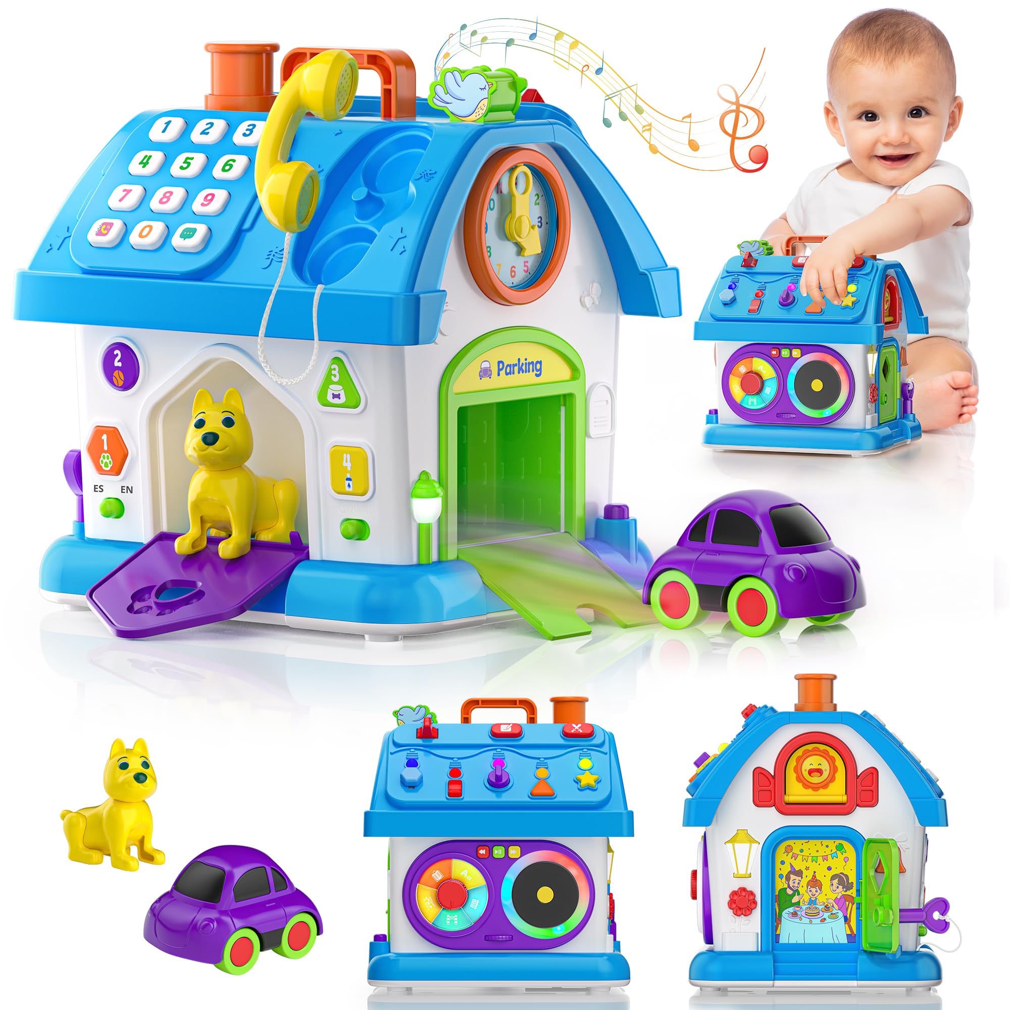 Hurdaos Montessori toy house clock for time-telling inspired play