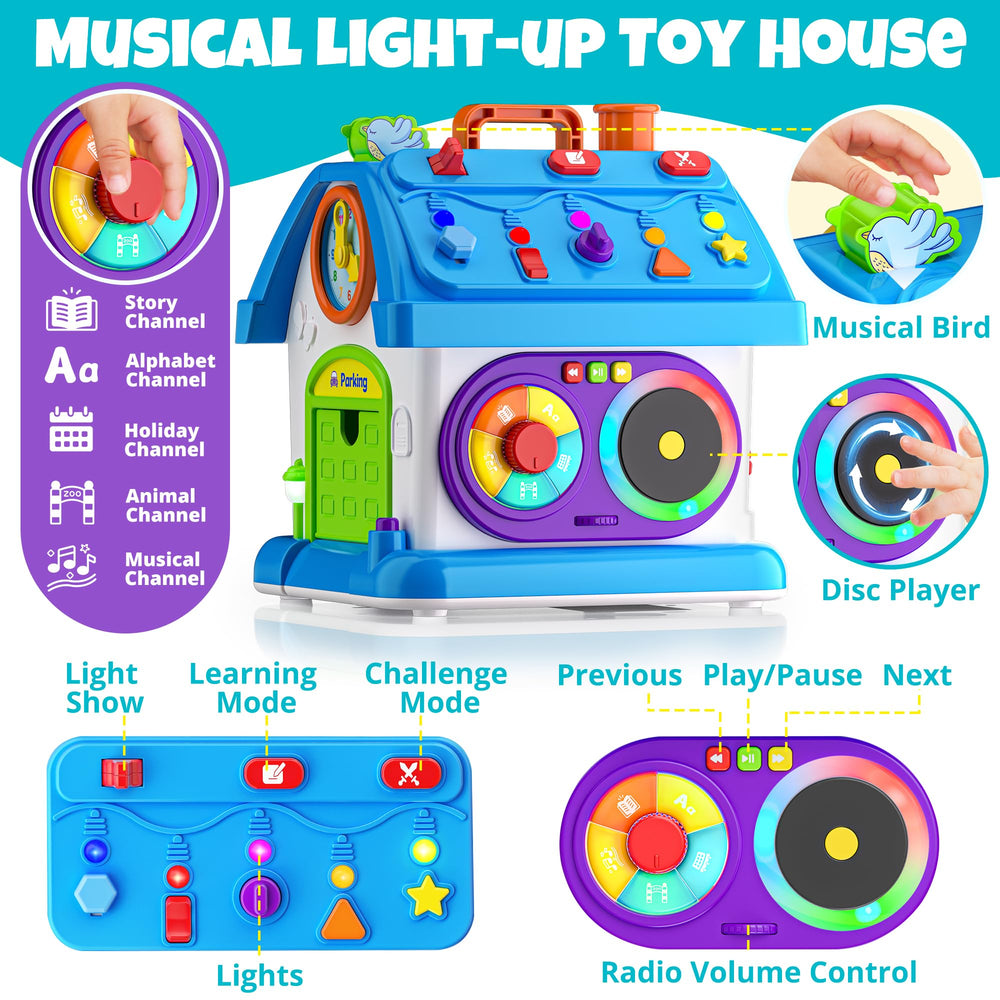 Hurdaos Montessori toy house colorful lights engage visual senses during play