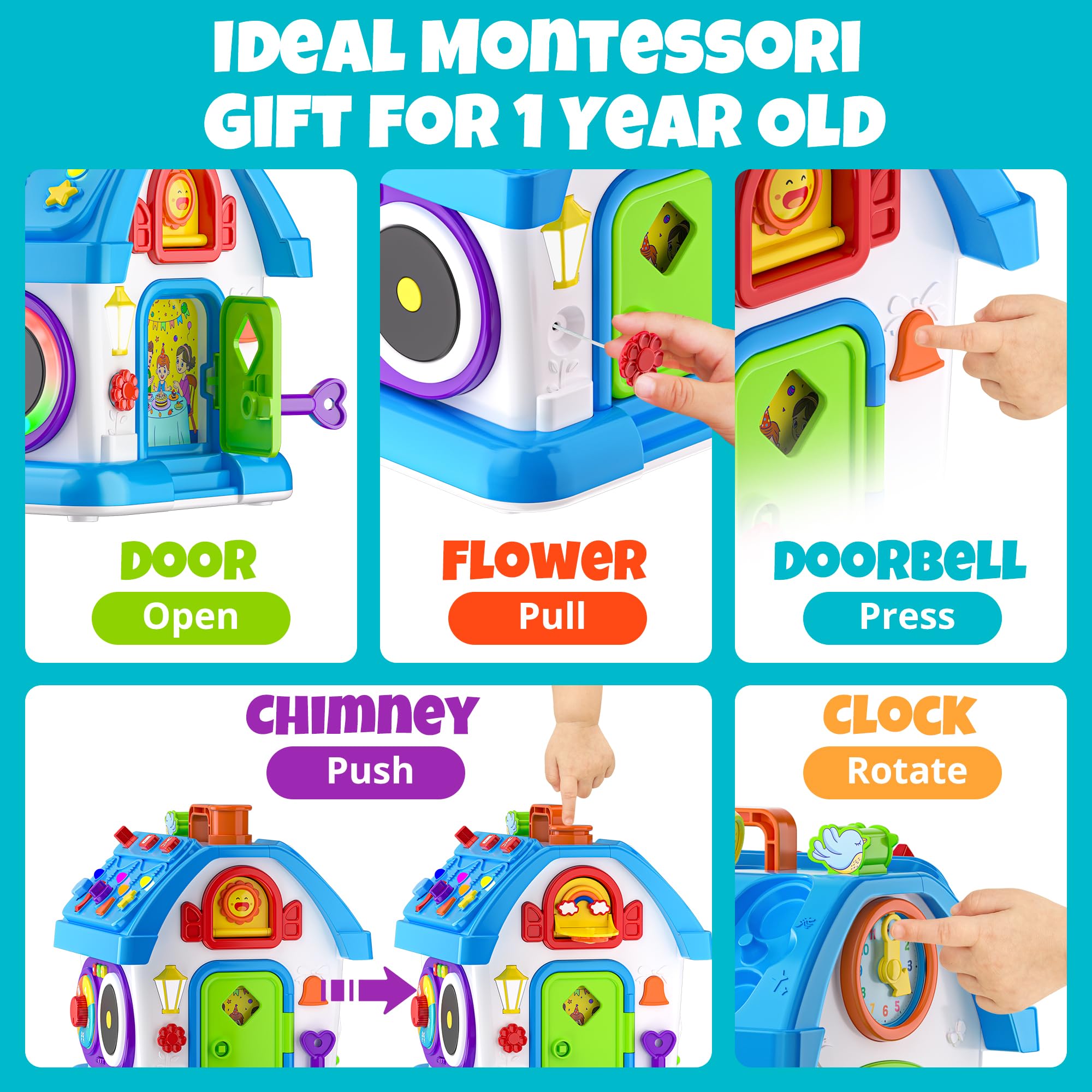 Hurdaos Montessori toy house musical bird for audio bonding and rhythm