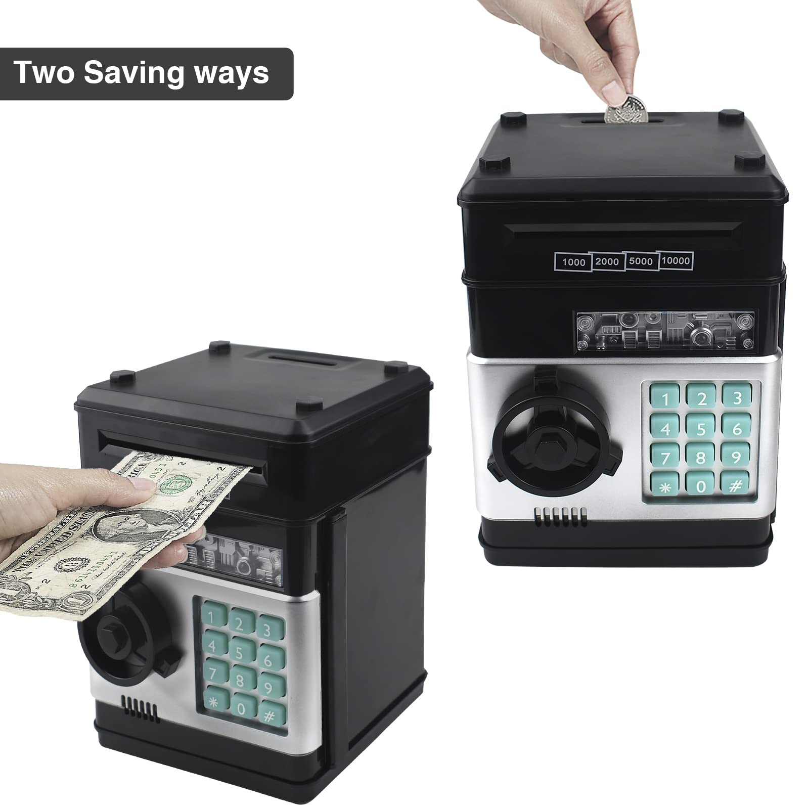 HUSAN Piggy Bank coin slot top, easy deposits