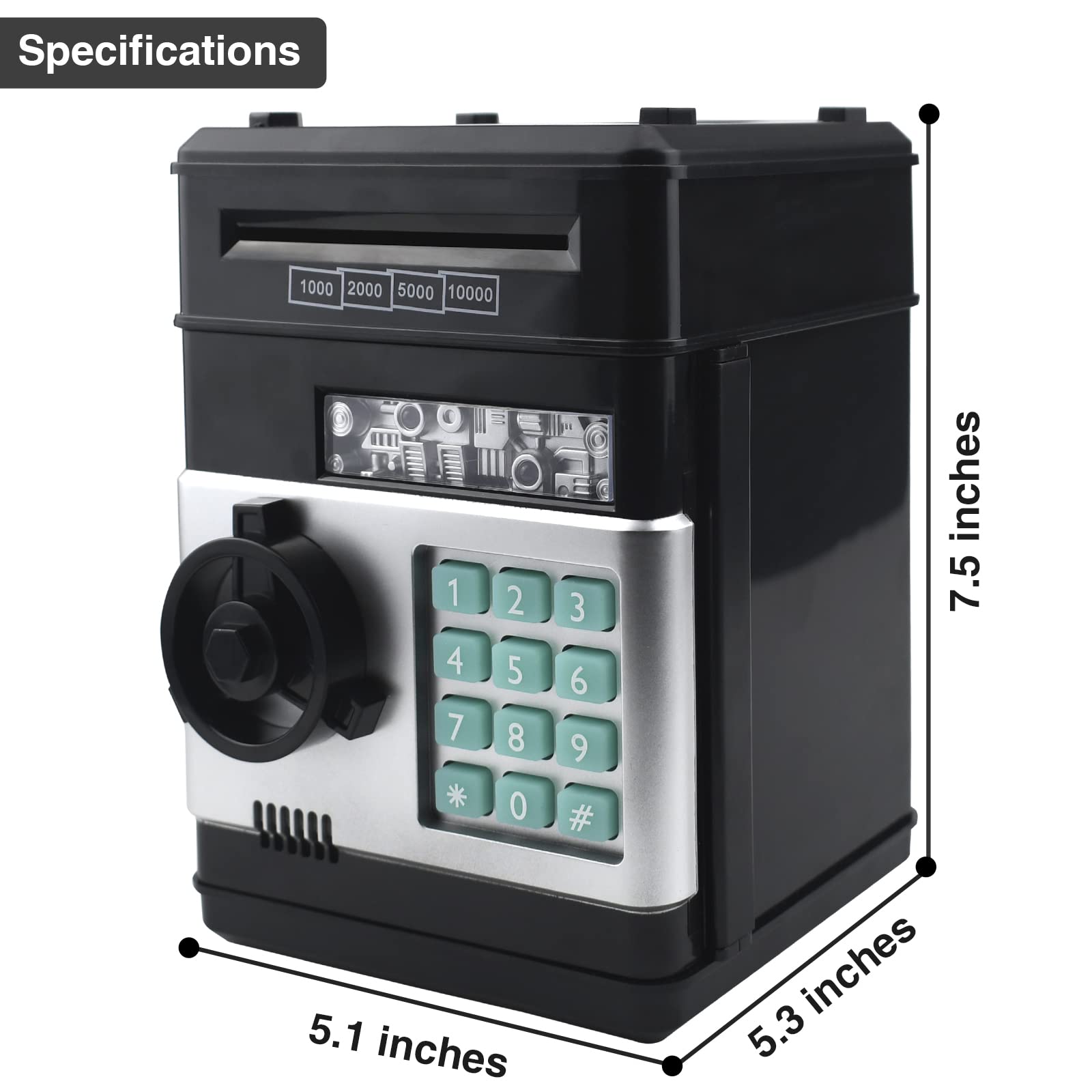 HUSAN Piggy Bank password pad with four-digit code setup