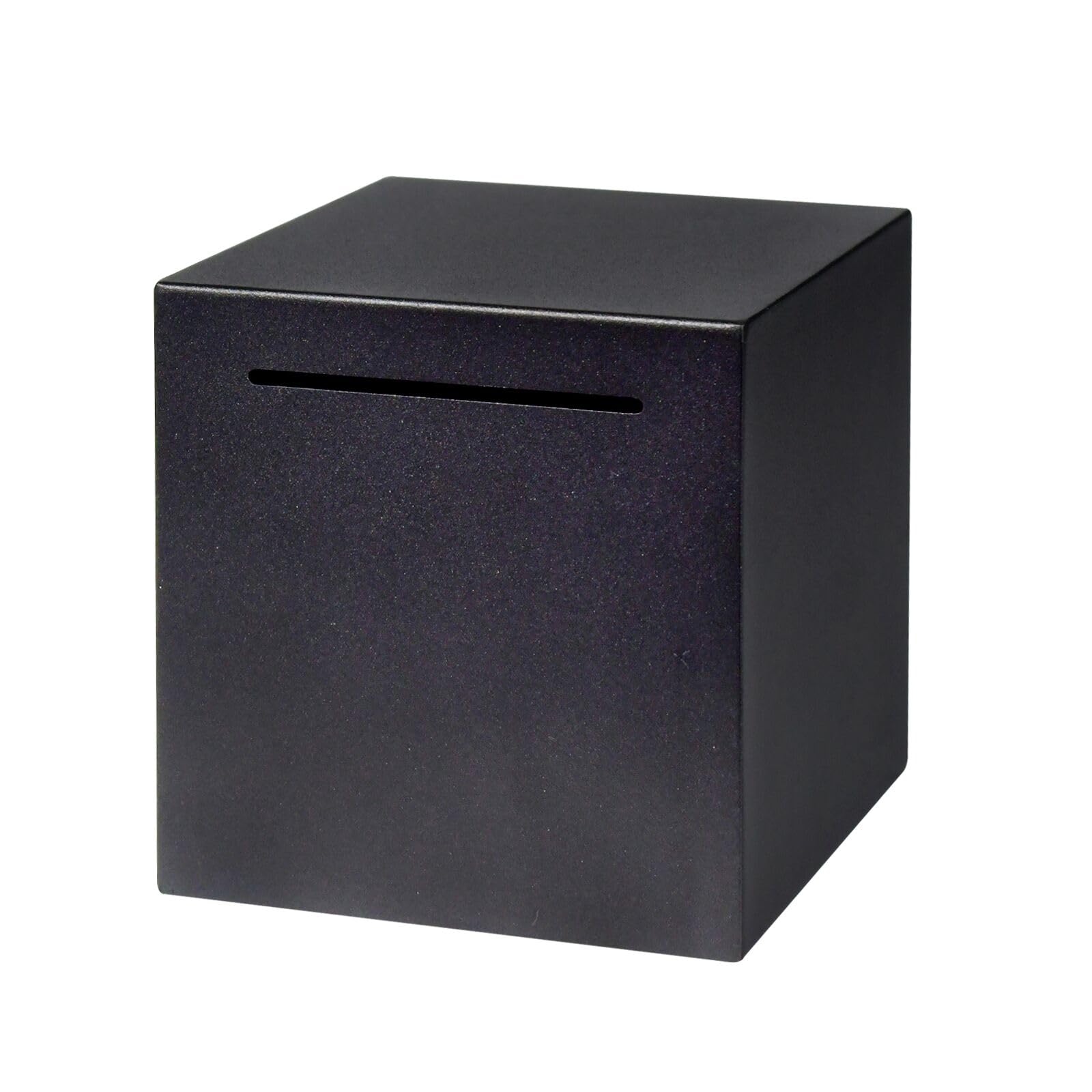 HUSAN piggy bank in black shows unbreakable stainless steel durability for secure savings.
