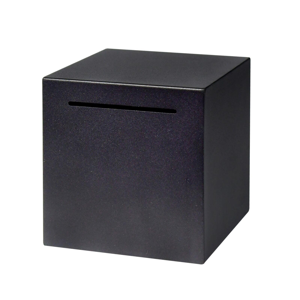 HUSAN piggy bank in black shows unbreakable stainless steel durability for secure savings.