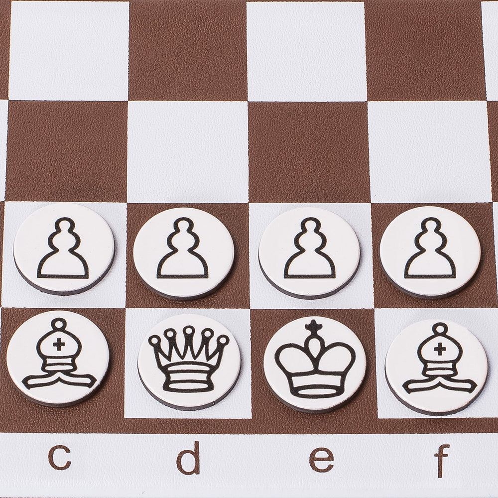 Husaria 34-piece magnetic set with slim discs and printed icons for easy setup.