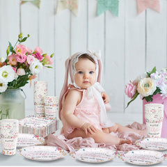 Hushee Baby in Bloom cups with wildflower motif for easy serving