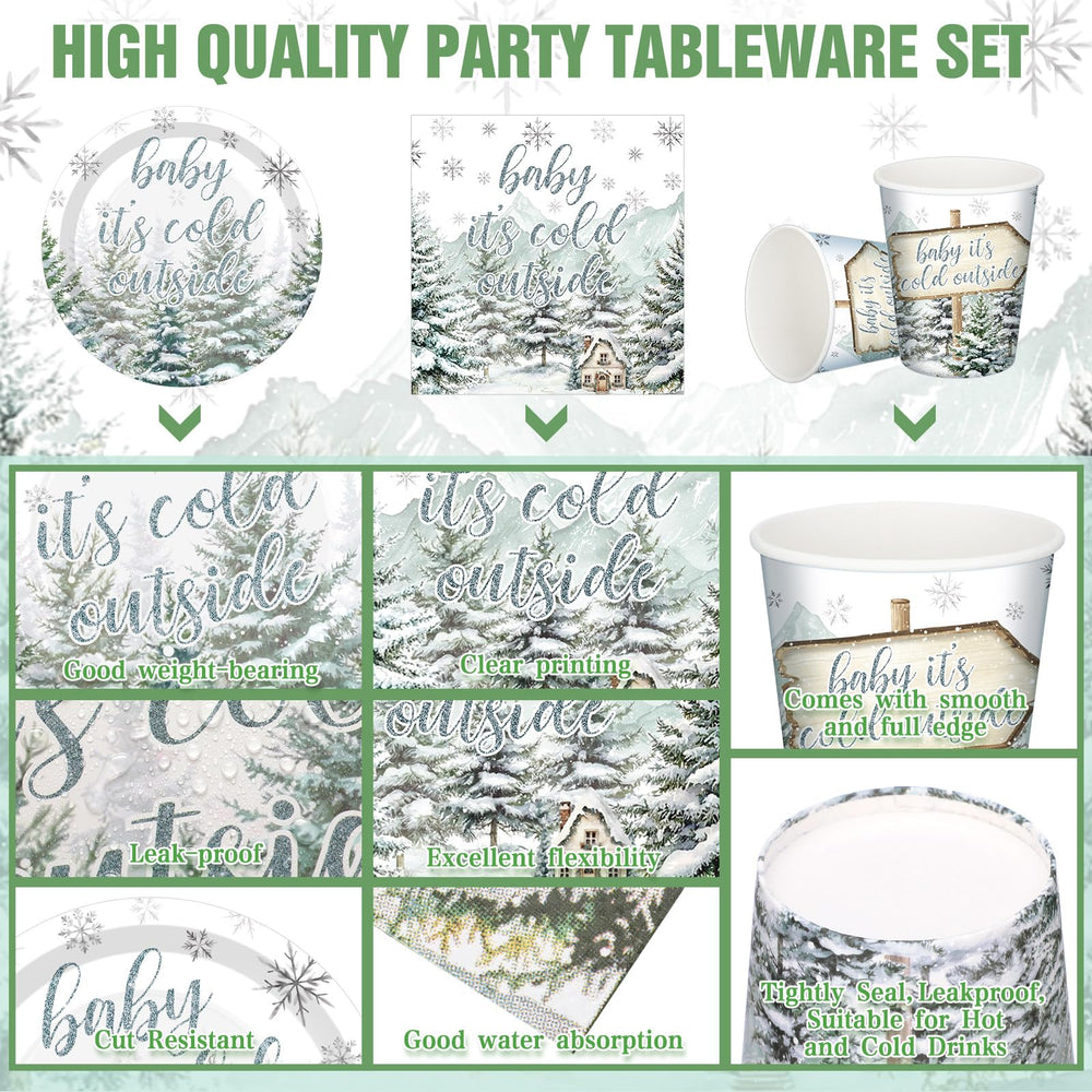 Hushee forest mountains snowflakes design on tableware