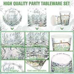 Hushee forest mountains snowflakes design on tableware