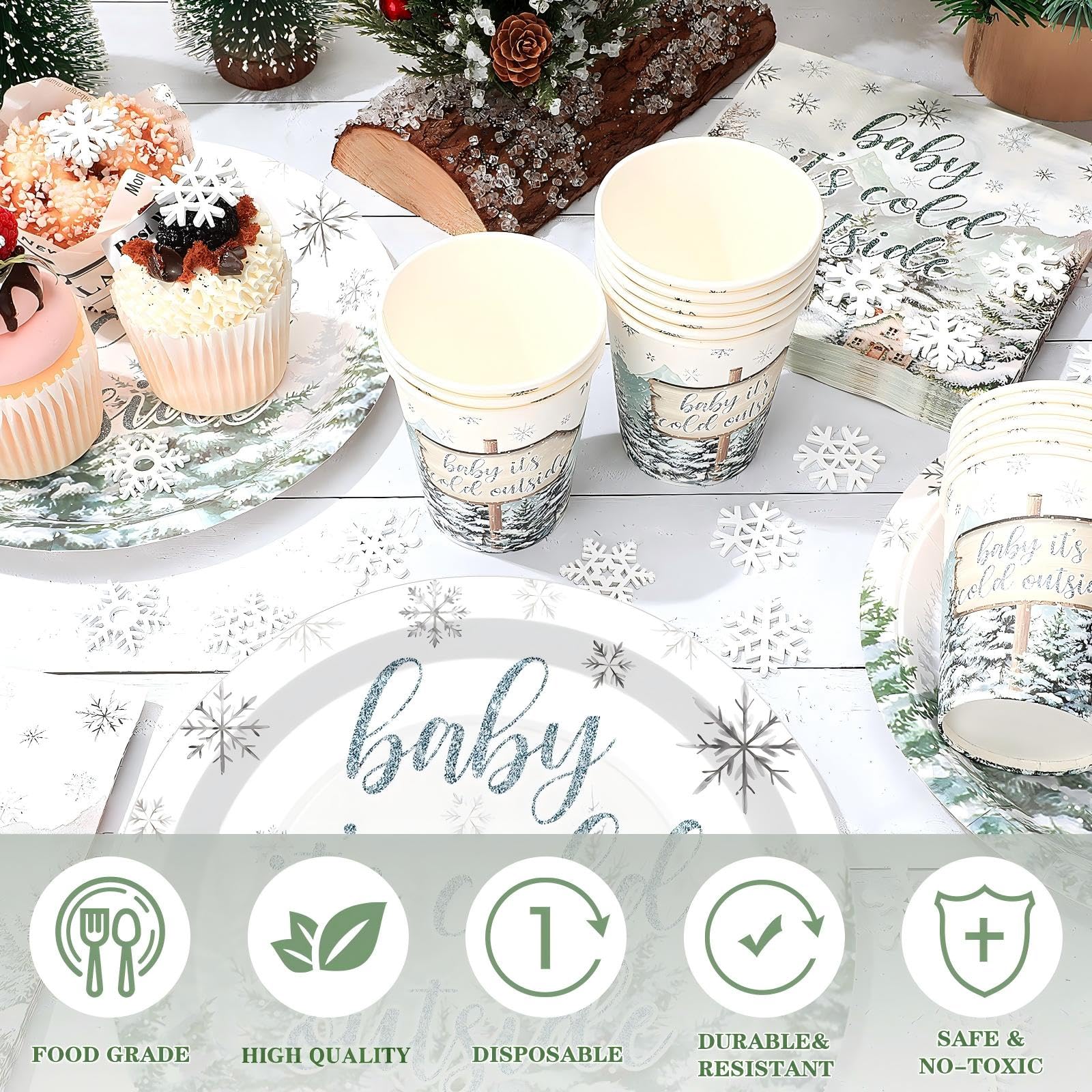 Hushee winter baby shower cups 9oz reliable cups for hot or cold drinks