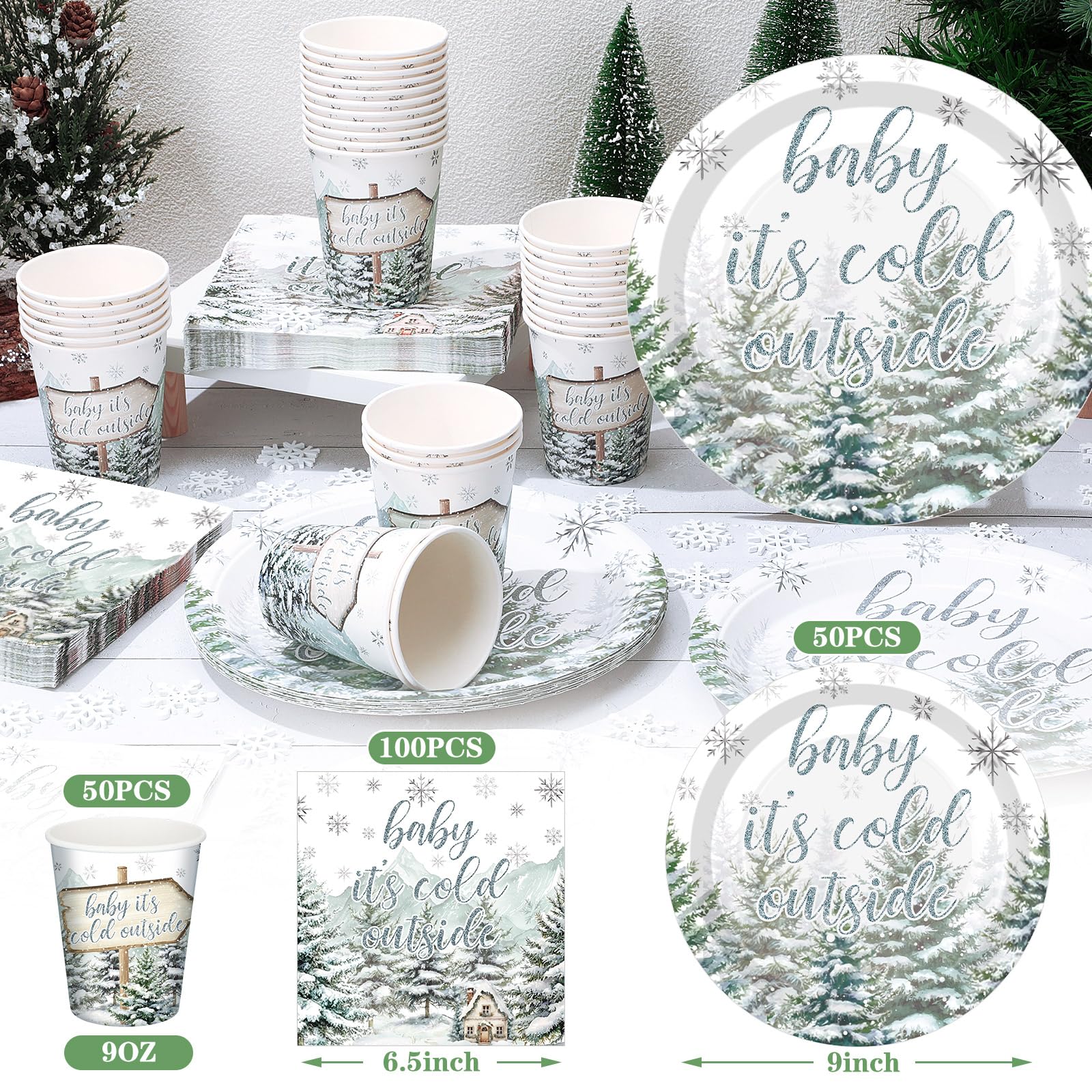 Hushee winter baby shower napkins 3-tier soft absorbent for easy cleanup