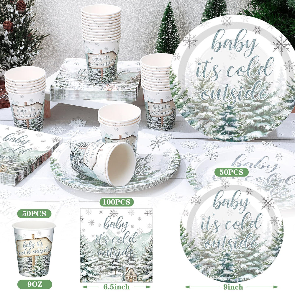 Hushee winter baby shower napkins 3-tier soft absorbent for easy cleanup