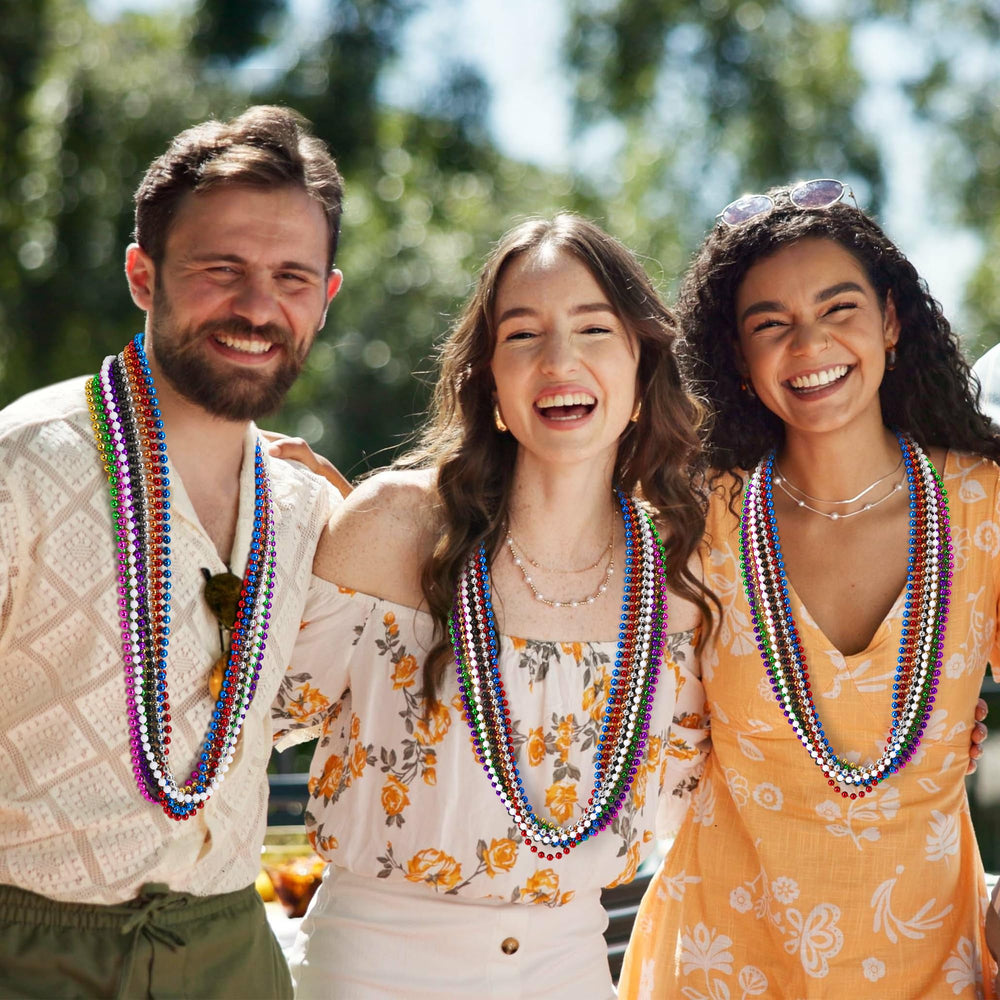 Huskein beaded necklaces as versatile party supplies for festivals and parades