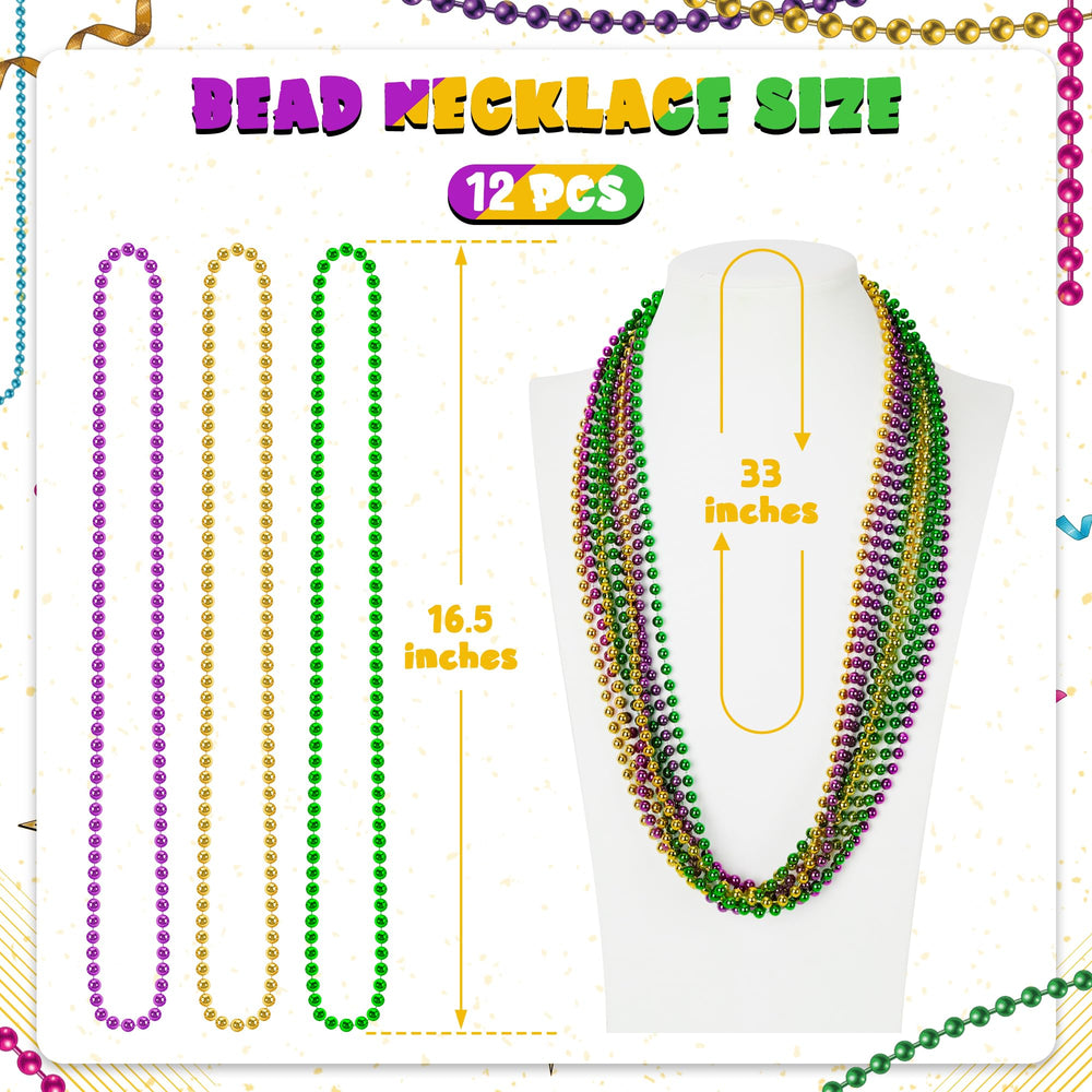 Huskein beaded necklace set in bold colors, reusable party favors for masquerades and holidays.