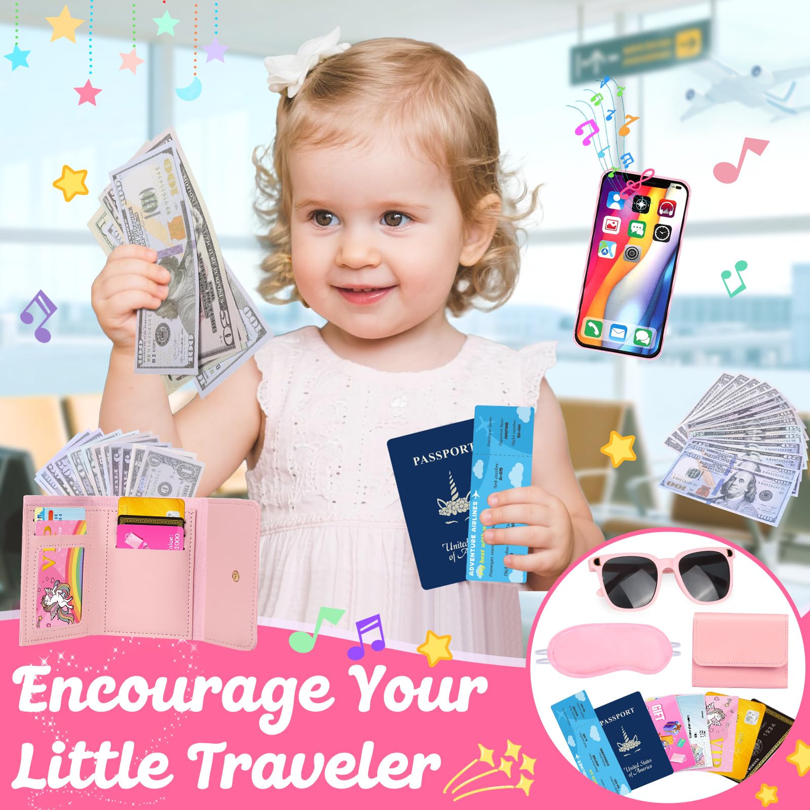 HUUIDY Play Purse car keys enhance pretend driving scenarios.