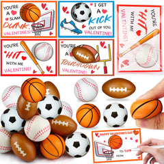 Huyamap 28-pack valentines cards with foam balls for classrooms.