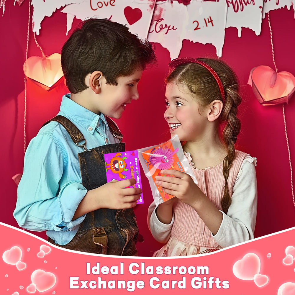 Huyamap classroom valentines exchange setup with balls